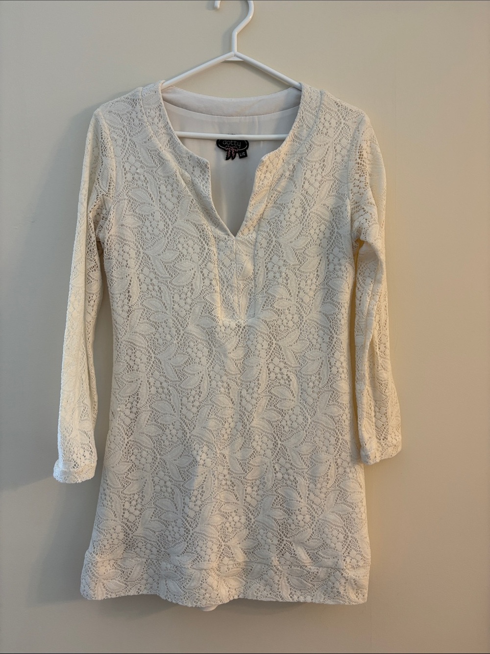 Cream Lace  Mini Dress Women's